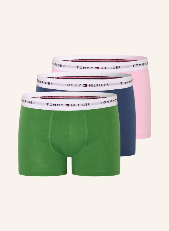 TOMMY HILFIGER 3er-Pack Boxershorts GRÜN / ROSA / DUNKELBLAU