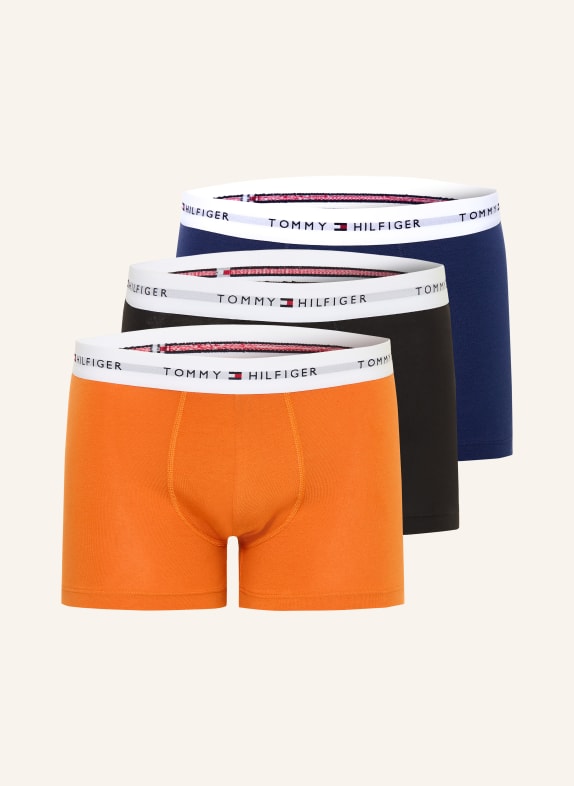 TOMMY HILFIGER 3er-Pack Boxershorts ORANGE / DUNKELBLAU / SCHWARZ