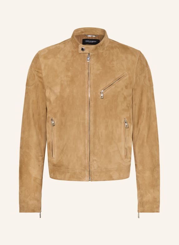 DOLCE & GABBANA leather jacket CAMEL