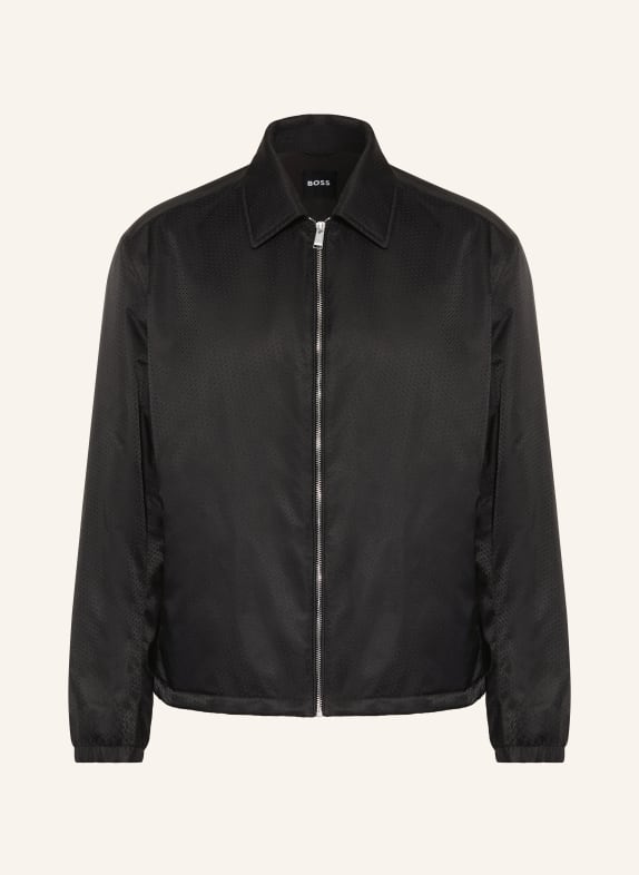 BOSS Žakárová bunda CRESTELL ČERNÁ