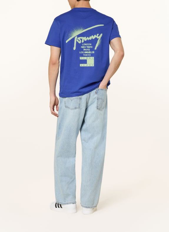 TOMMY JEANS T-shirt BLAUW / LICHTGROEN