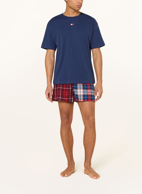 TOMMY HILFIGER Shorty-pyjama DONKERBLAUW / ROOD / WIT