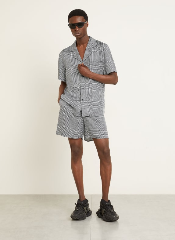 BALMAIN Resortskjorte Comfort Fit SORT / HVID