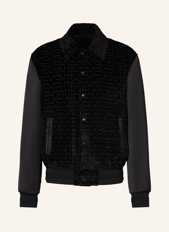 BALMAIN Jacke im Materialmix SCHWARZ