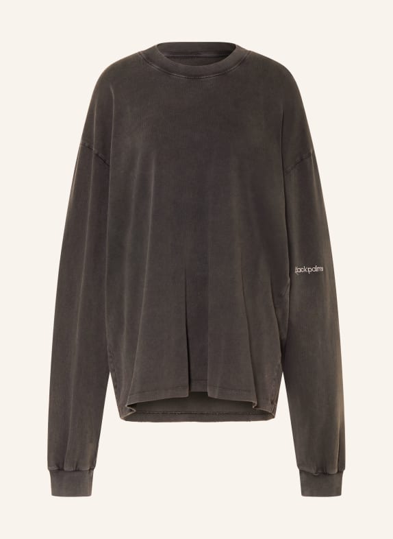 black palms Oversized tričko s dlouhým rukávem ČERNÁ