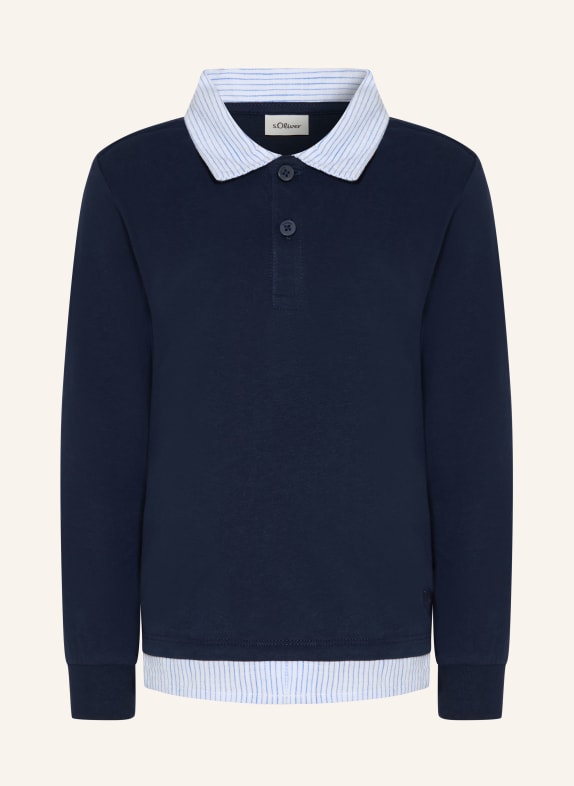 s.Oliver RED Koszulka polo z dżerseju GRANATOWY / JASNONIEBIESKI / BIAŁY