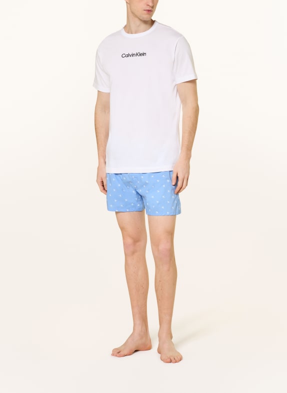 Calvin Klein Shorty-pyjama WIT / BLAUW