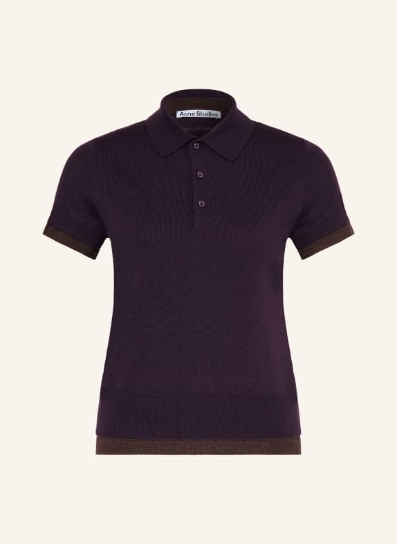 Acne Studios Strick-Poloshirt DUNKELLILA / DUNKELBRAUN