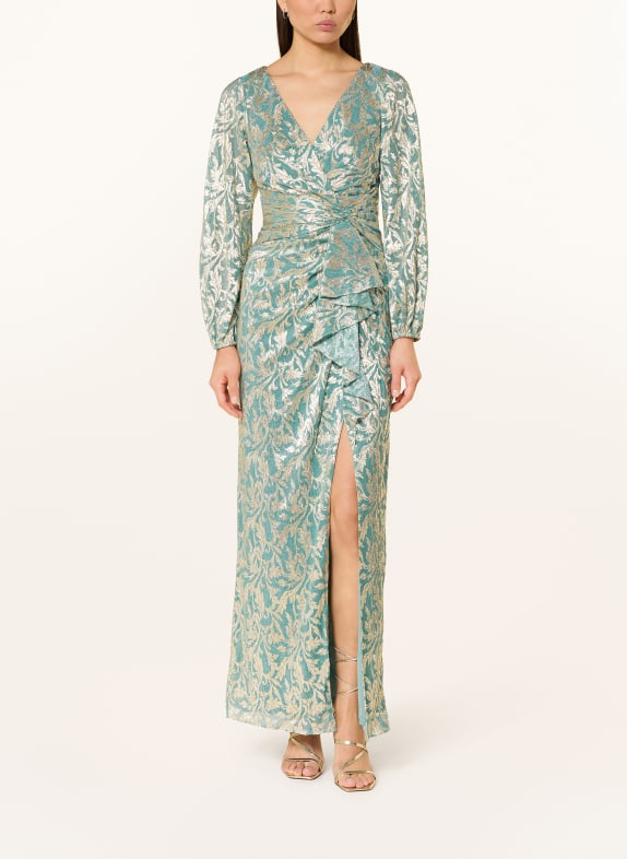 ADRIANNA PAPELL Abendkleid mit Glitzergarn MINT / GOLD