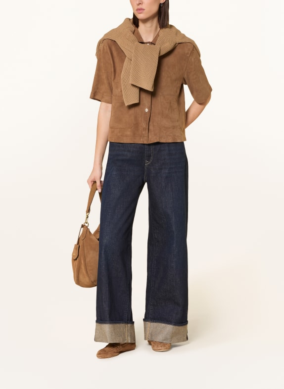 MILESTONE Leder-Overjacket MSRUTH COGNAC