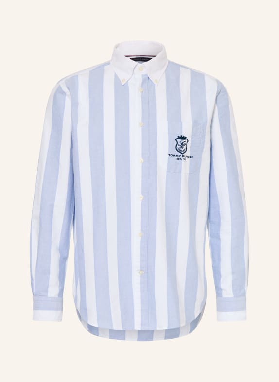 TOMMY HILFIGER Chemise Oxford CLUB PREP coupe classique BLEU CLAIR / BLANC