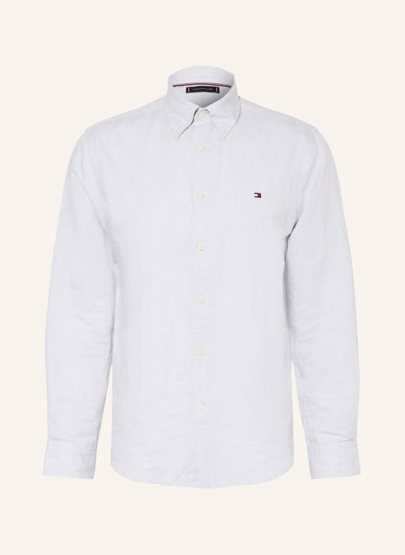 TOMMY HILFIGER Hemd Regular Fit mit Leinen HELLBLAU