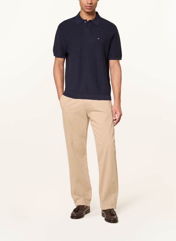 TOMMY HILFIGER Koszulka polo z pikowanym wzorem GRANATOWY