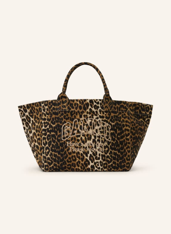 GANNI Nákupní taška XXL HNĚDÁ / BÉŽOVÁ / ČERNÁ