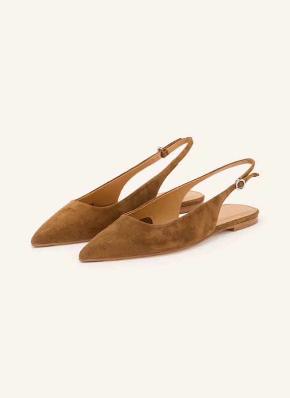 Aeyde Baleriny na rzemykach ANNORA CAMELOWY