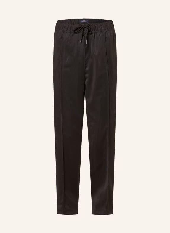 FRED PERRY Track Pants mit Galonstreifen SCHWARZ / DUNKELBLAU