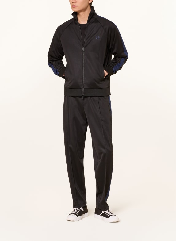 FRED PERRY Trainingsbroek met galonstrepen ZWART / DONKERBLAUW