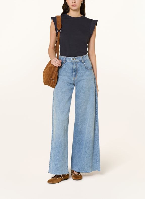 Marc O'Polo DENIM Top with ruffles DARK BLUE
