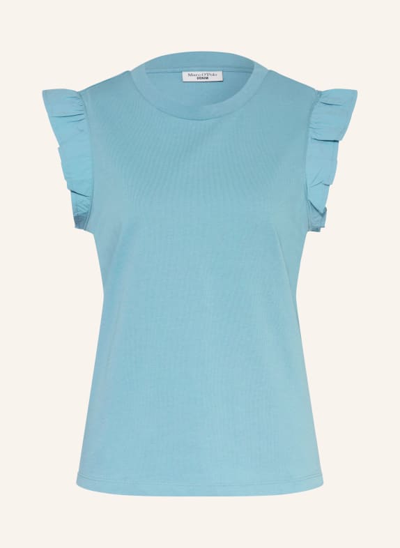 Marc O'Polo DENIM Top mit Rüschen HELLBLAU