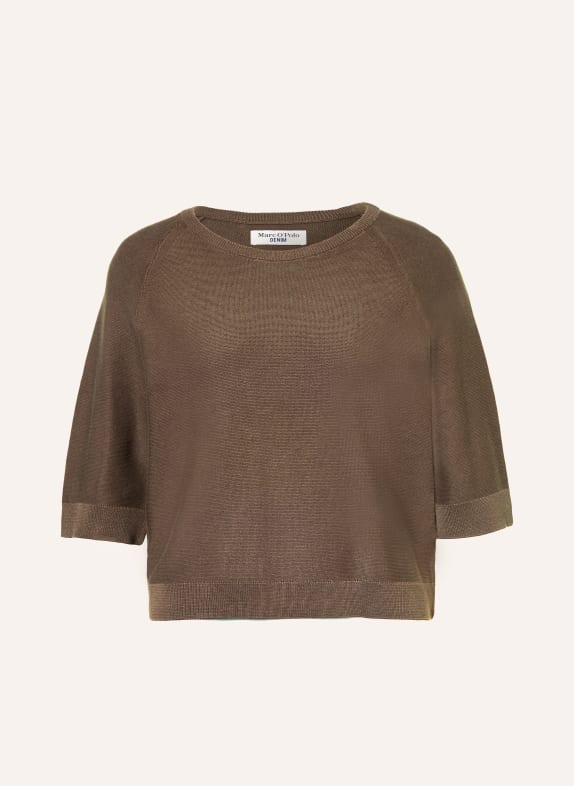 Marc O'Polo DENIM Svetr s 3/4 rukávy HNĚDÁ