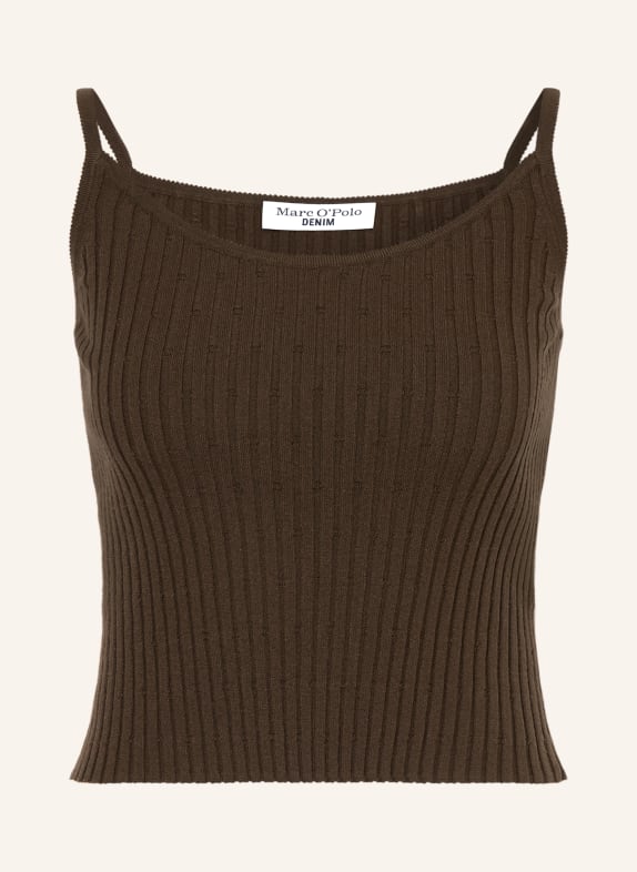 Marc O'Polo DENIM pletený top TMAVĚ HNĚDÁ