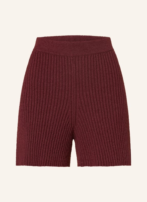 Marc O'Polo DENIM Knitted shorts made from bouclé DARK RED