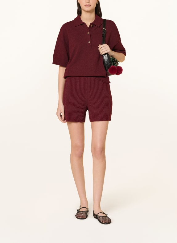Marc O'Polo DENIM Gebreide shorts van bouclé DONKERROOD