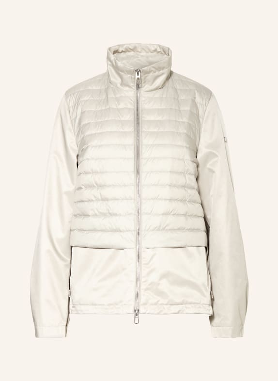 DUNO Daunenjacke NAMI im Materialmix HELLGRAU