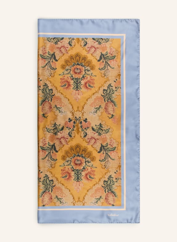 VALENTINO GARAVANI zijden sjaal LICHTBRUIN / GROEN / LICHTBLAUW