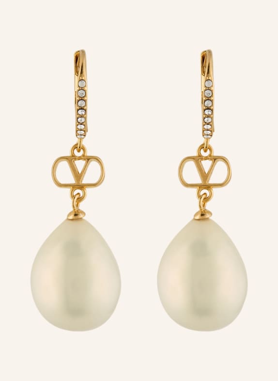 VALENTINO GARAVANI Ohrhänger VLOGO SIGNATURE mit Swarovski Kristallen GOLD / WEISS