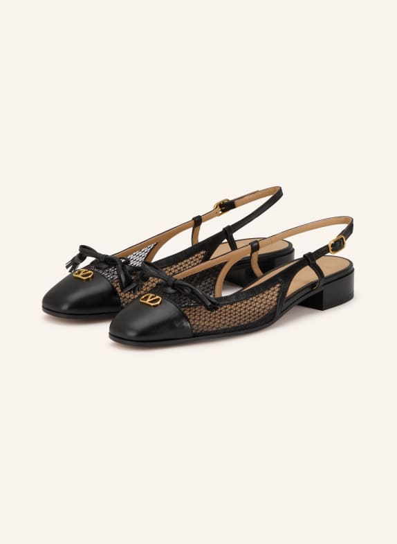 VALENTINO GARAVANI Slingballerinas VG VALET DU ROI SCHWARZ / GOLD