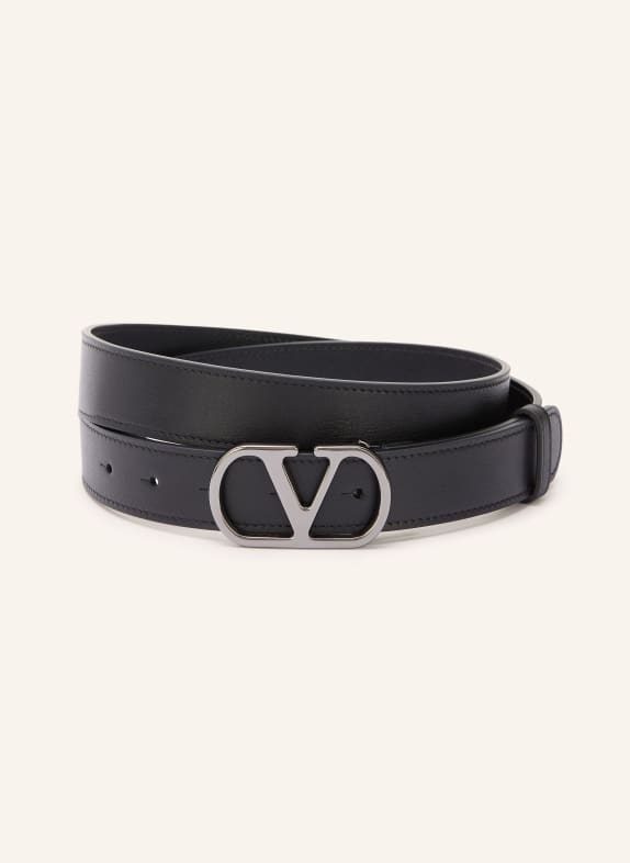 VALENTINO GARAVANI Leather belt VLOGO SIGNATURE BLACK