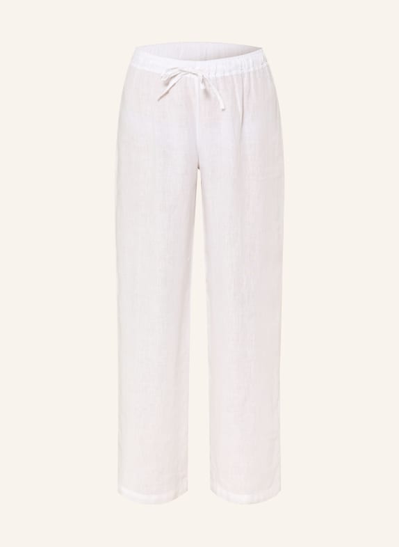 120%lino spodnie lniane BIAŁY