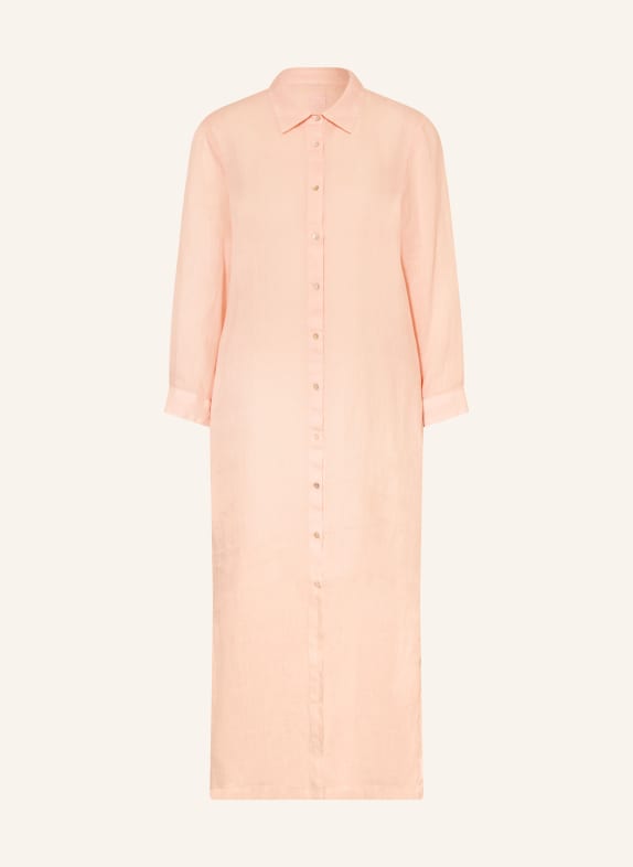120%lino Sukienka koszulowa z lnu RÓŻOWY