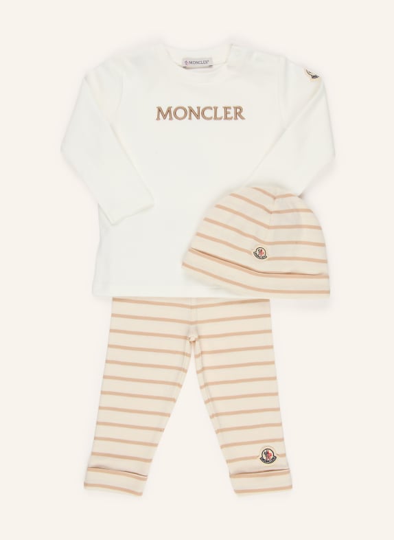 MONCLER enfant Set: Hose, Longsleeve und Mütze CREME / BEIGE