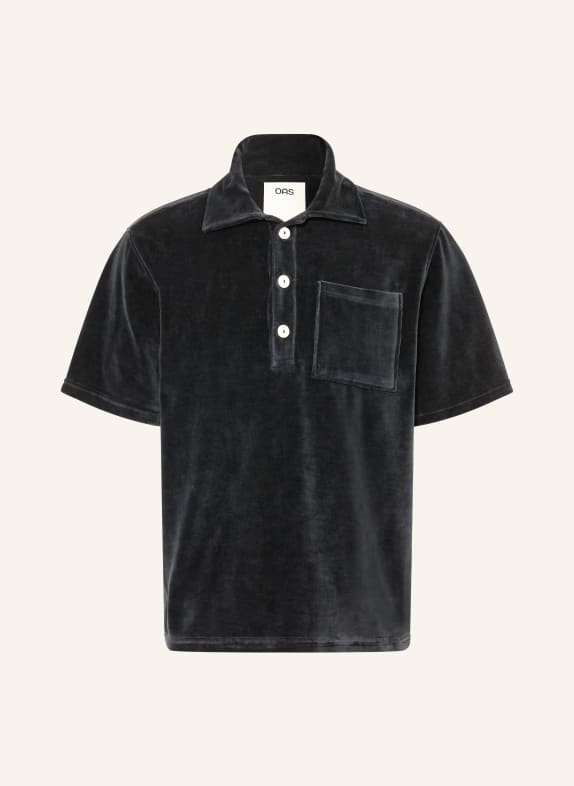 OAS Aksamitna koszulka polo CZARNY