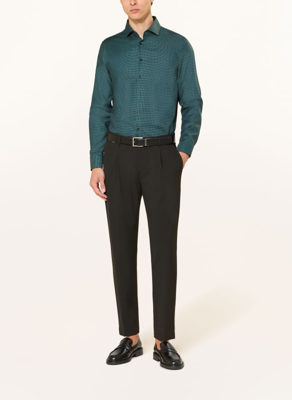 seidensticker Cămașă Shaped Fit VERDE ÎNCHIS / NEGRU