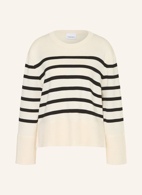comma Pullover CREME / SCHWARZ