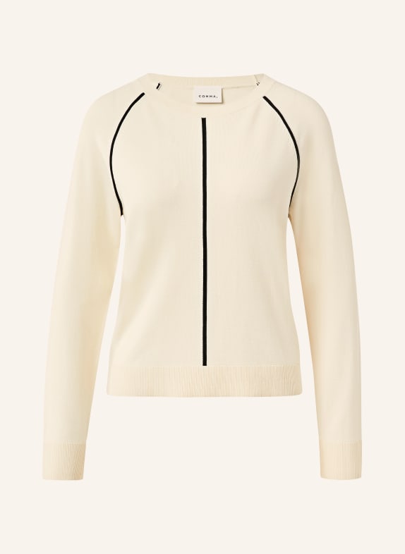 comma Pullover CREME / SCHWARZ