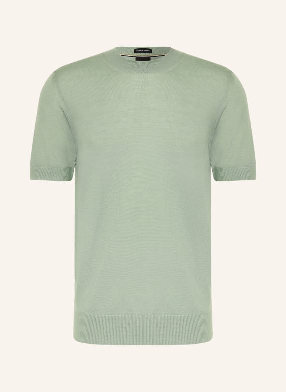 BOSS Knitted shirt UMAURO LIGHT GREEN