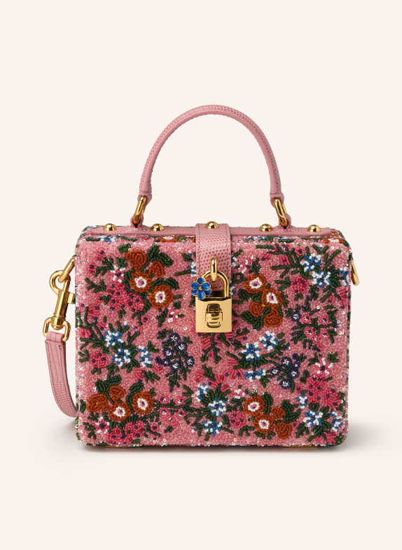 DOLCE & GABBANA Handtasche mit Pailletten ROSA / DUNKELORANGE / DUNKELGRÜN