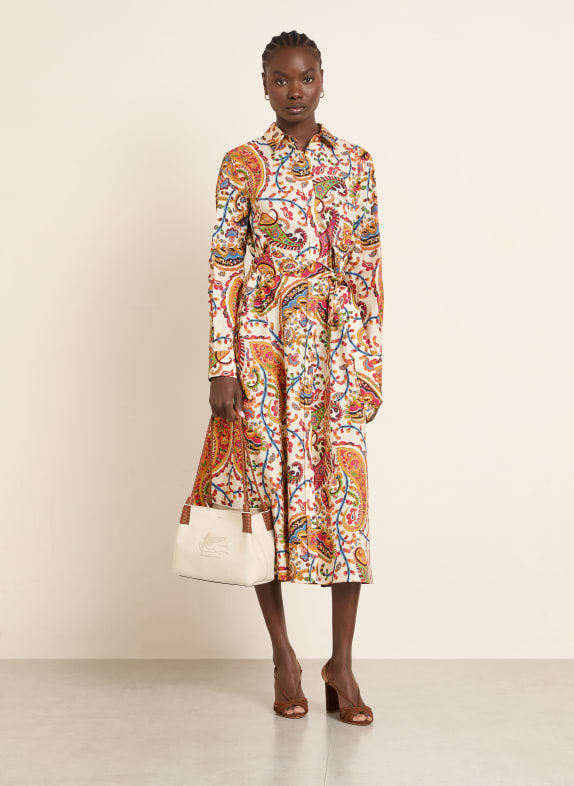 ETRO Hemdblusenkleid CREME / HELLROT / BLAU