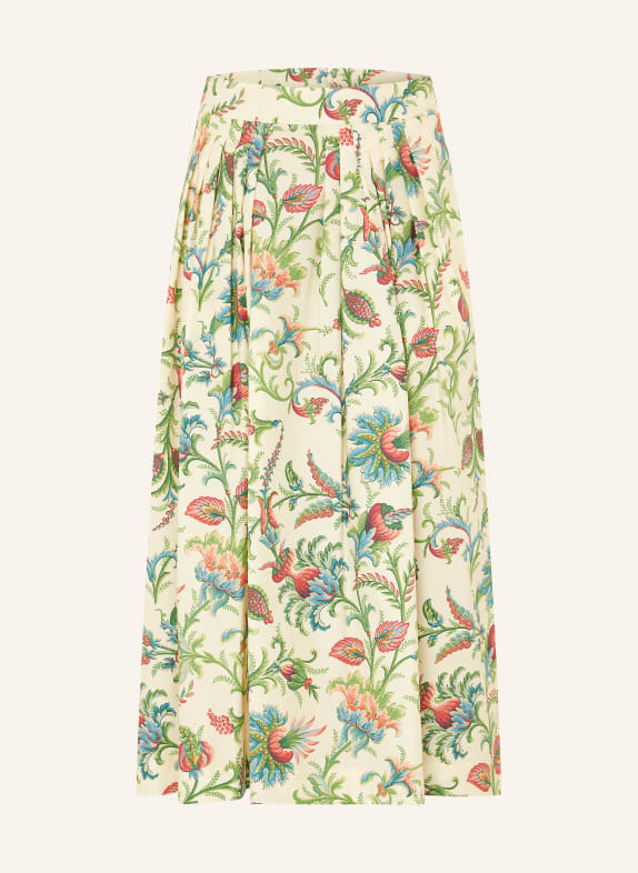 ETRO Faltenrock ECRU / ROT / GRÜN