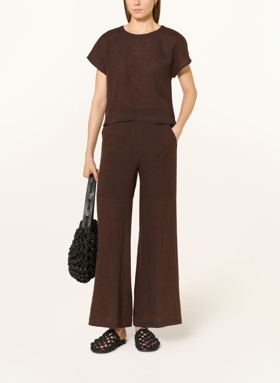 darling harbour Bluse i hør CHOCOLATE