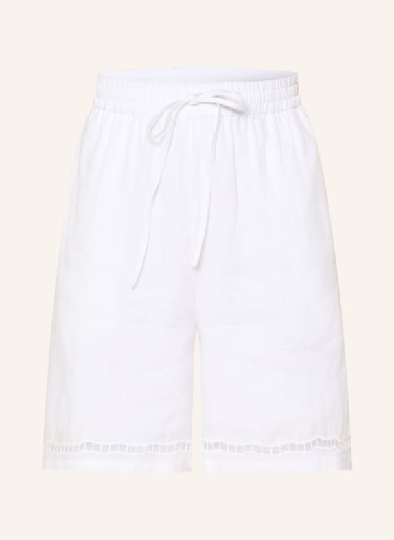 darling harbour Leinenshorts mit Lochspitze WHITE