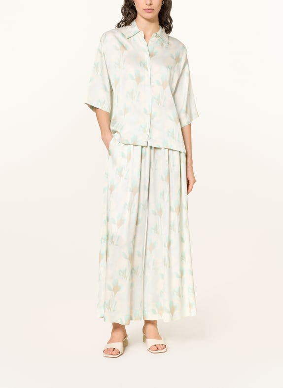 BOSS Marlene-broek TALINI MINT / CRÈME / LICHTBLAUW