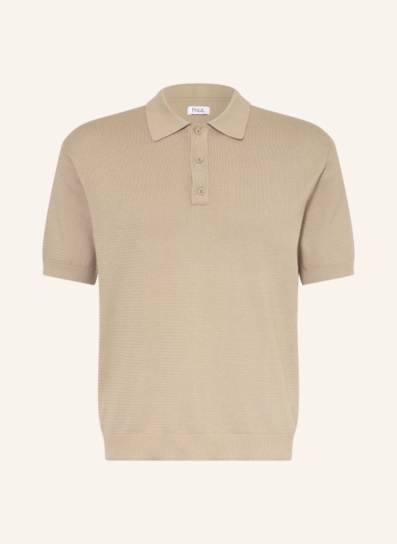 PAUL Pletené polo tričko KHAKI