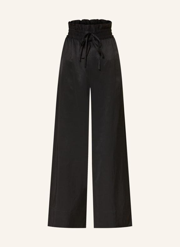 BOSS TACOLA paperbag pants in satin BLACK