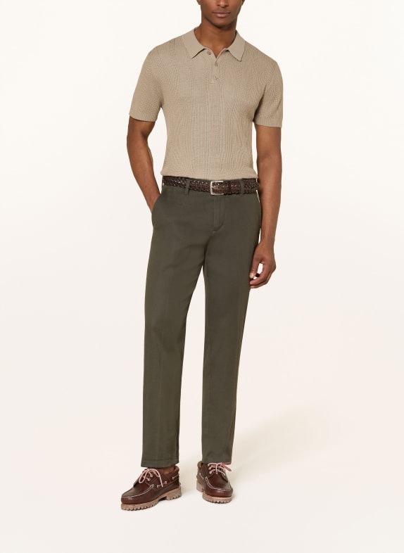 STROKESMAN'S Strikket poloshirt BEIGE