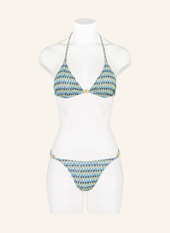 BANANA MOON COUTURE Triangel-bikinitop JOTRAO NEREA met glitterstof TURQUOISE / DONKERGEEL / DONKERBLAUW
